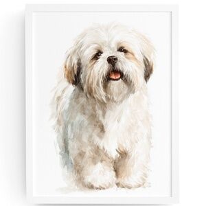 Watercolor Shih Tzu Dog Portrait Wall Art Print Poster Unframed - Pet Artwork